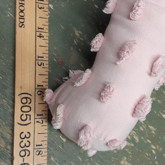 Vintage Hand made pastel pink chenille bear with crocheted blanket - Picture 5 of 8